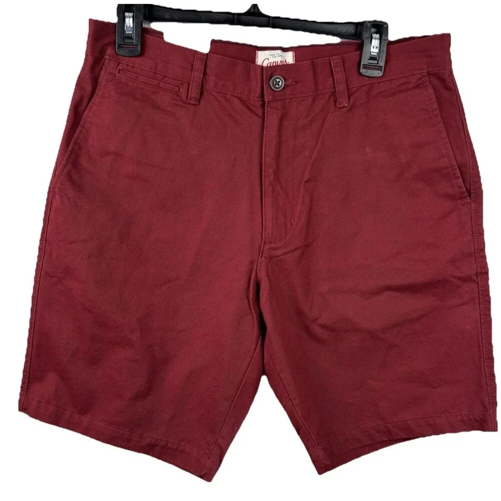 NWT Lands End Shorts Men 32 Dark Red 9